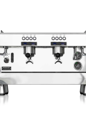 La Cafetera Rocket R9 de 2 grupos es una máquina profesional de espresso de alto rendimiento con sistema Multi Boiler, grupo completamente saturado y control de temperatura mediante PID. Diseñada para cafeterías de alto volumen, ofrece excelente estabilidad térmica, rápida recuperación de presión de vapor y control preciso de la extracción mediante su pantalla digital y shot timer individual para cada grupo.